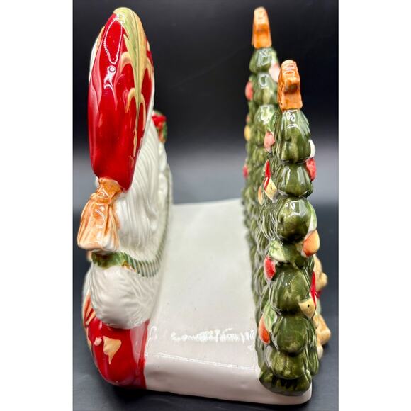 Santa Napkin Holder Fitz & Floyd Porcelain Xmas Holiday Table Decor - Picture 3 of 6